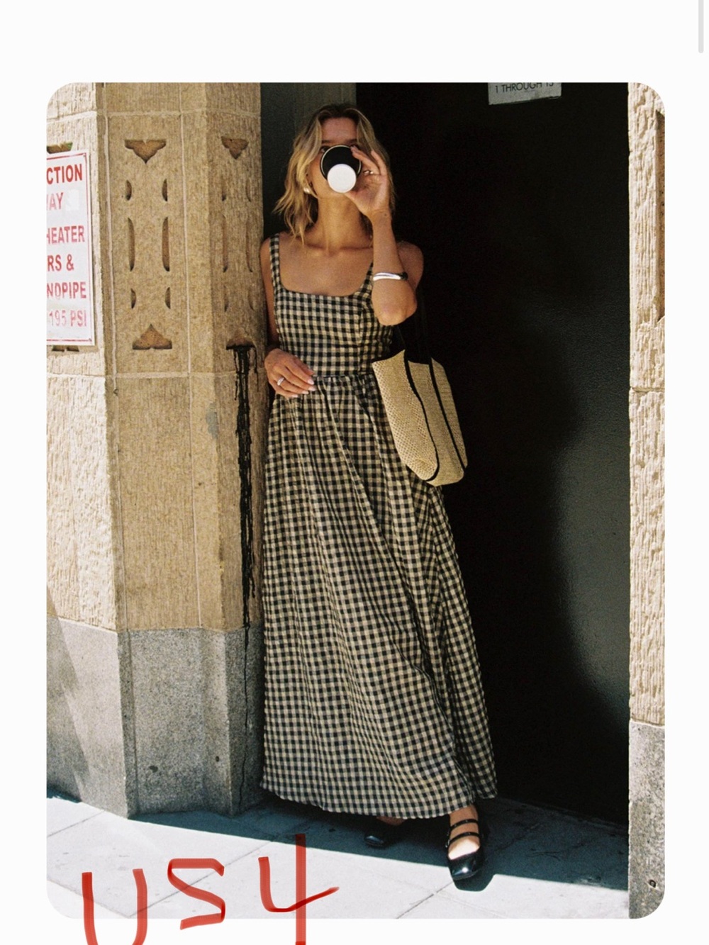 Cartmel Check Maxi Dress Black / Cream